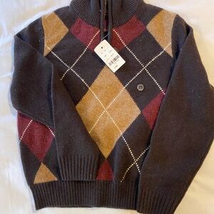 Kid's Brooks Brother Argyle 100% Lamswool Argyle Sweater NWT Size XS